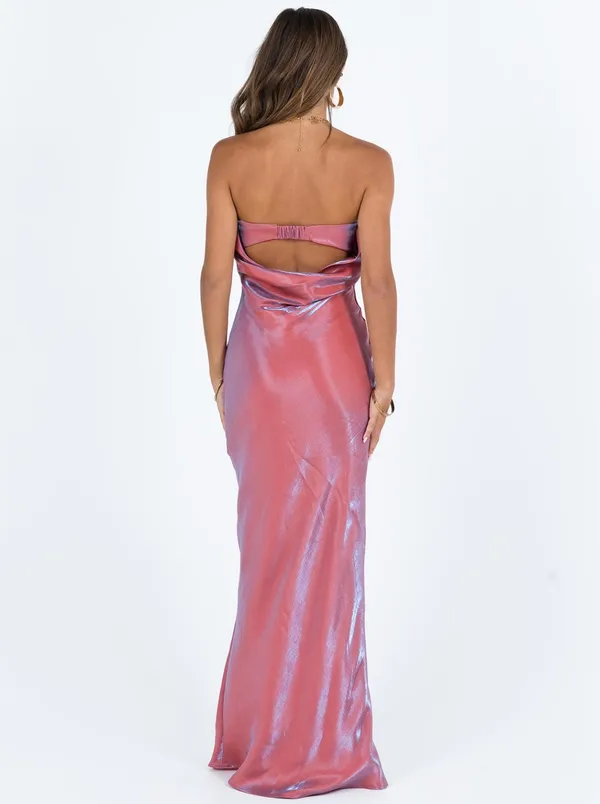 Princess Polly Pink Metallic Strapless Maxi Dress - Image 4