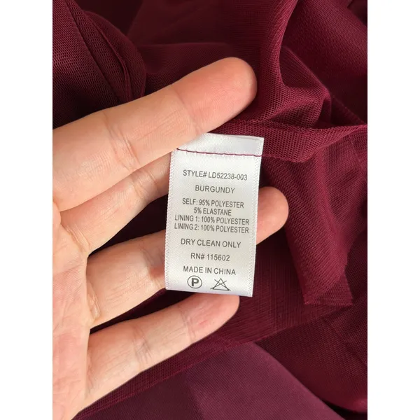 Lush Burgundy Velvet Puff Sleeve Mini Dress with Back Bow Size 8 NEW‎ - Image 8