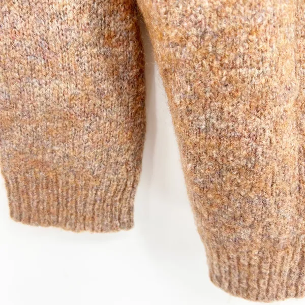 Zara‎ Knit Womens Neutral Wool Mohair Blend Knit Cardigan Sweater Size M Brown - Image 3