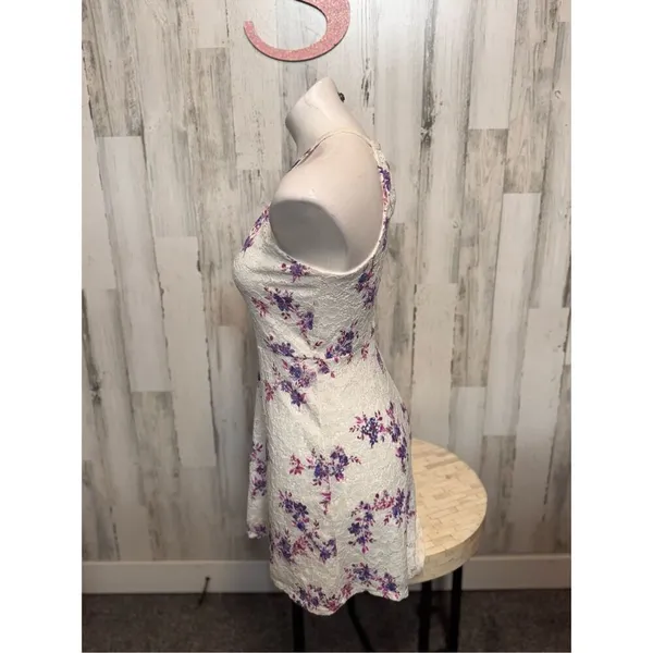 Candie’s White Floral Lace Halter Dress XS - Image 5