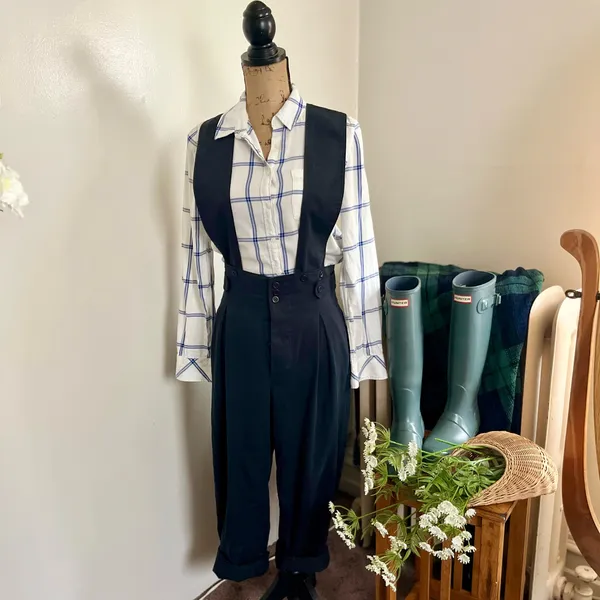 Black cotton vintage pinafore overalls 90s - Image 8