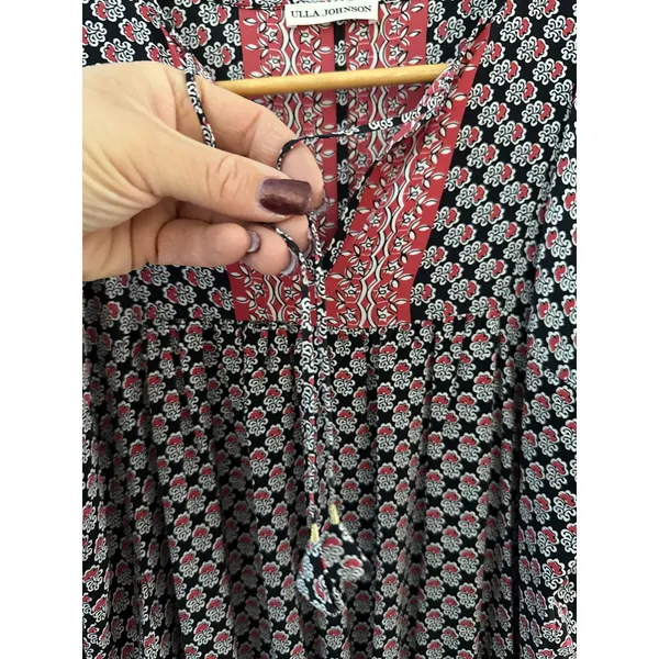 Ulla Johnson Bazaar Silk Mini Blouson Dress Light Indian Floral Print Size 2 - Image 14
