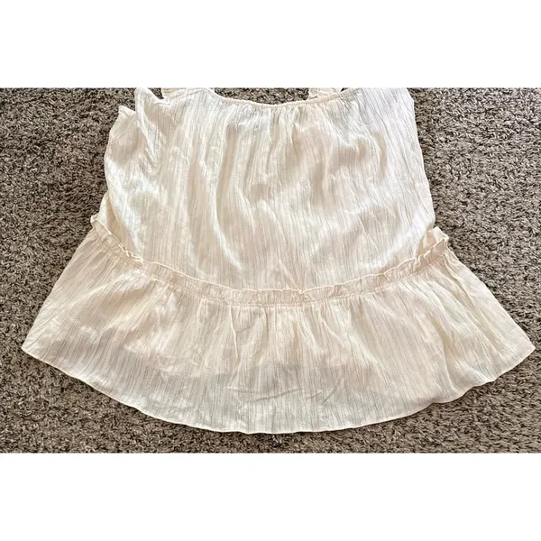 Black Tape Women's Ivory Cream‎ Textured Ruffled Tank top Size 2X - Image 3