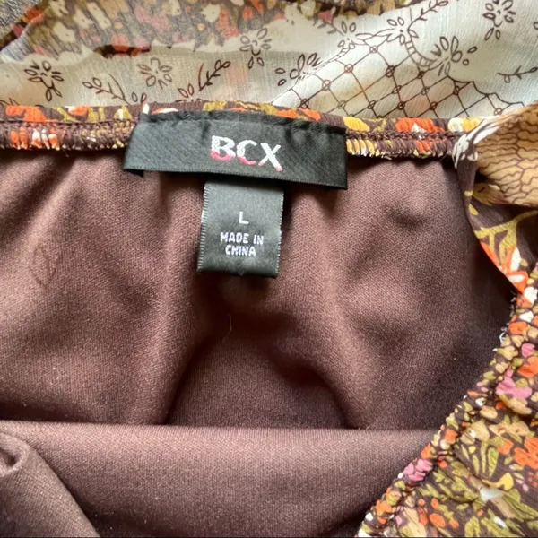 NWT! BCX Brown Patterned Dress Size - Image 6