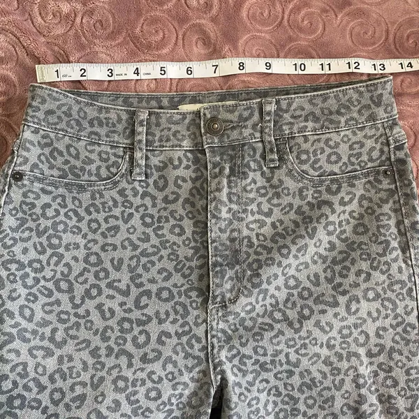 Abercrombie & Fitch Gray High-Waisted Leopard Jeans Size 4 - Image 6