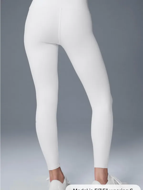 Alo Yoga High-Waisted White Airbrush Leggings. 7/8 length - Image 4