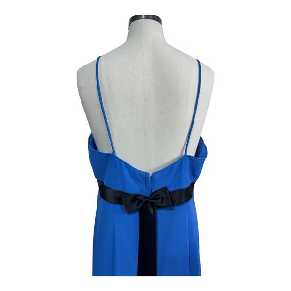 Linda Royal Blue Chiffon Maxi Gown Open Back Bow Detail Prom Formal Women's 16‎ - Image 11