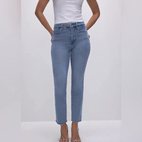 Good American Good Legs Straight Jeans Size 12 Blue 449 - Image 4
