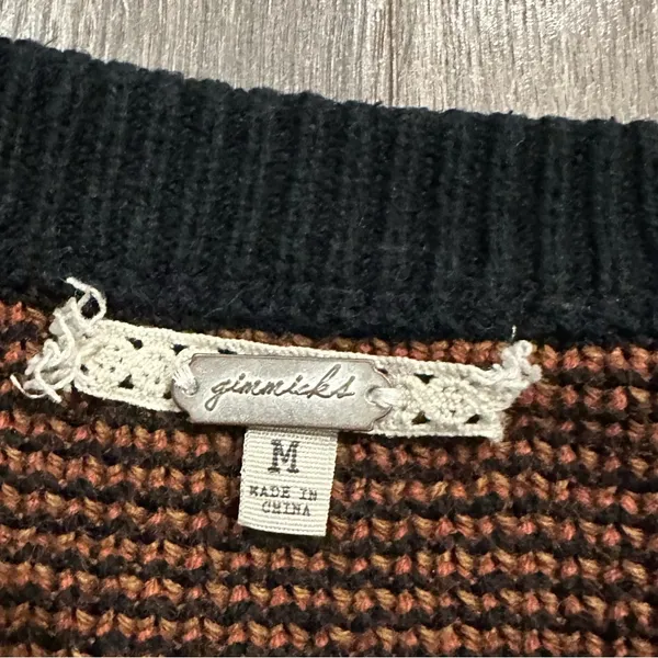 Gimmicks By Bke Buckle Women's Sweater Size M Fair Isle Cropped Oversized Boho - Image 3