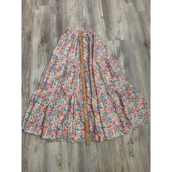 Hello Molly Floral Tiered Maxi Skirt Elastic Waist Pockets Size XS US 2‎ - Image 5