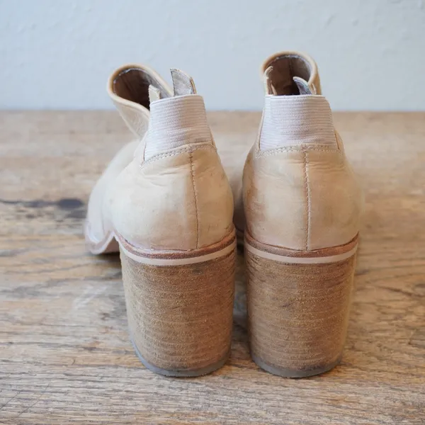Jeffrey Campbell x Free People Size 7.5 Ankle Bootie Heels Tan Leather Boho - Image 4