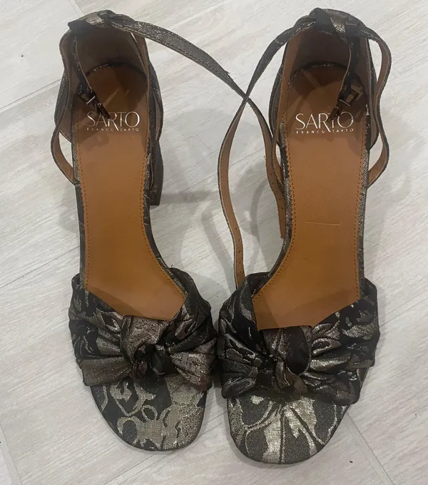 Franco Sarto Designer Bow Top Sling Back Heel Sandals Women Size 9 - Image 2