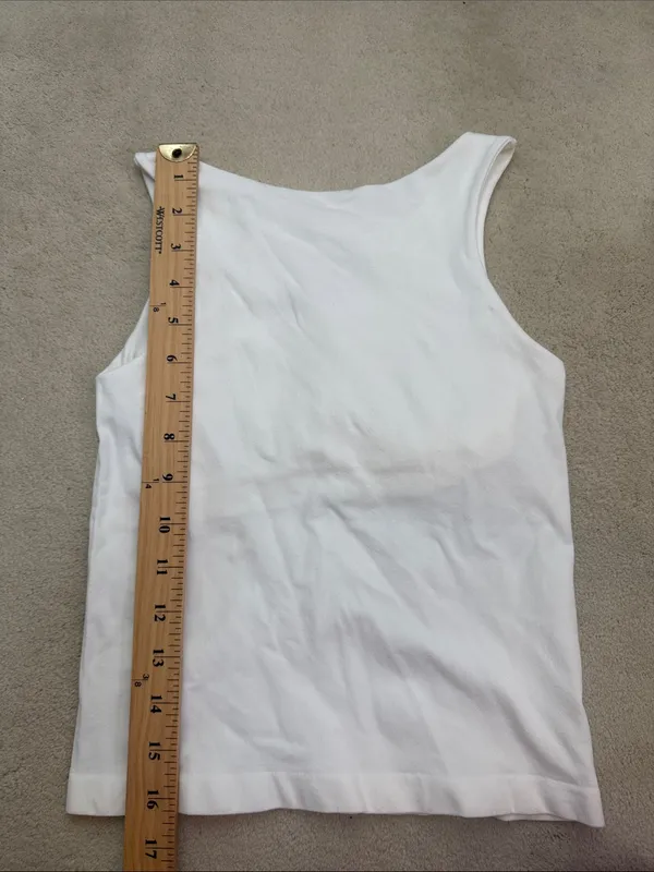 Free People Intimately White Stretchy Racerback Cropped Tank Top Size M/L - Image 5