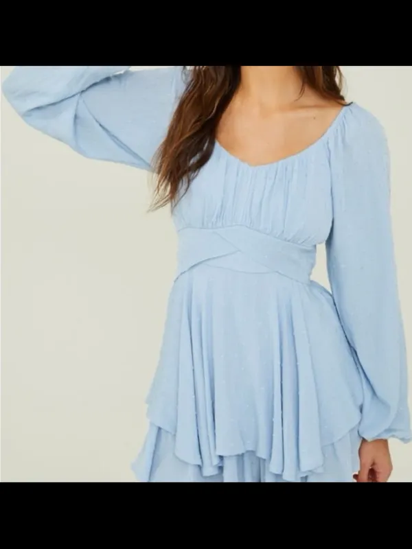 Altar'd State Lola Clip Dot Crossover Romper. Size Medium - Image 5