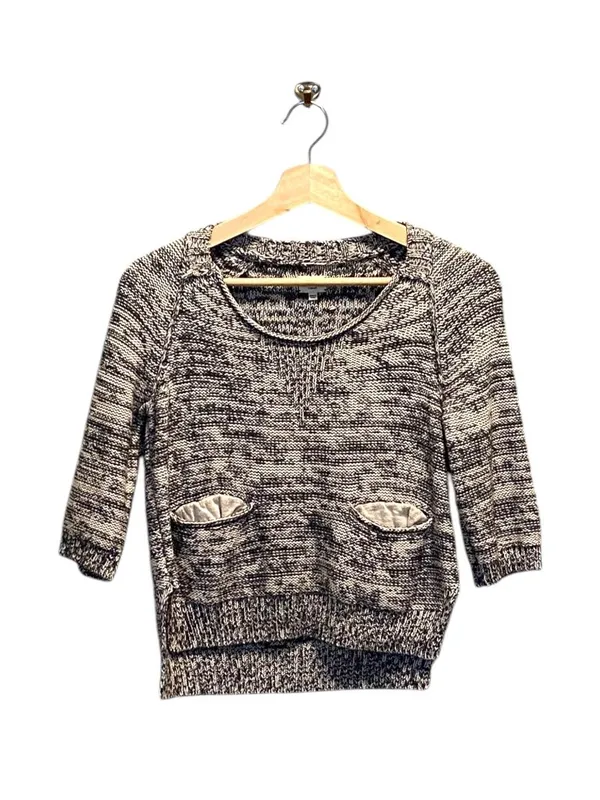 Wilfred Patch Pocket Sweater Beige Size XS Neutral Spring Cropped Casual Boho - Image 2