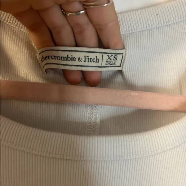 Abercrombie and Fitch White Ruffle Shirt size XS - Image 2