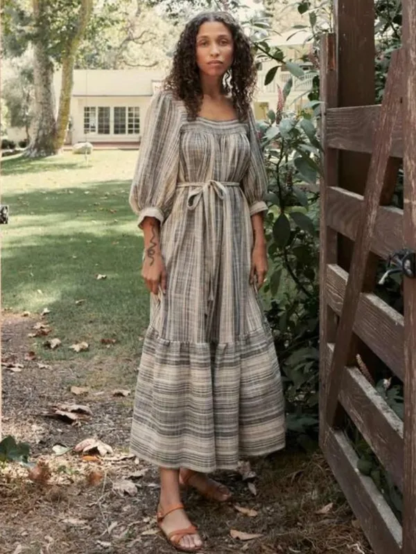 Christy Dawn Bianca Dress in Washed Noir Stripe M - Image 3