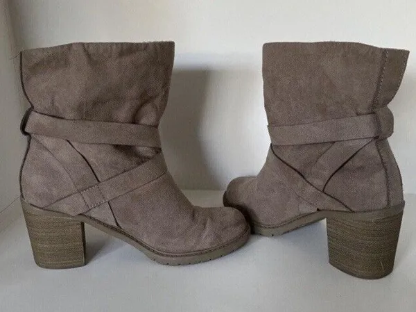 A New Day Target Boots Faux Fur Lined Heeled Booties Shoes Woman’s Size 6 Brown - Image 4