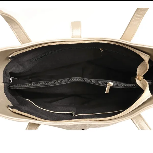 Women’s Faux Leather Handbag Tan - Image 3