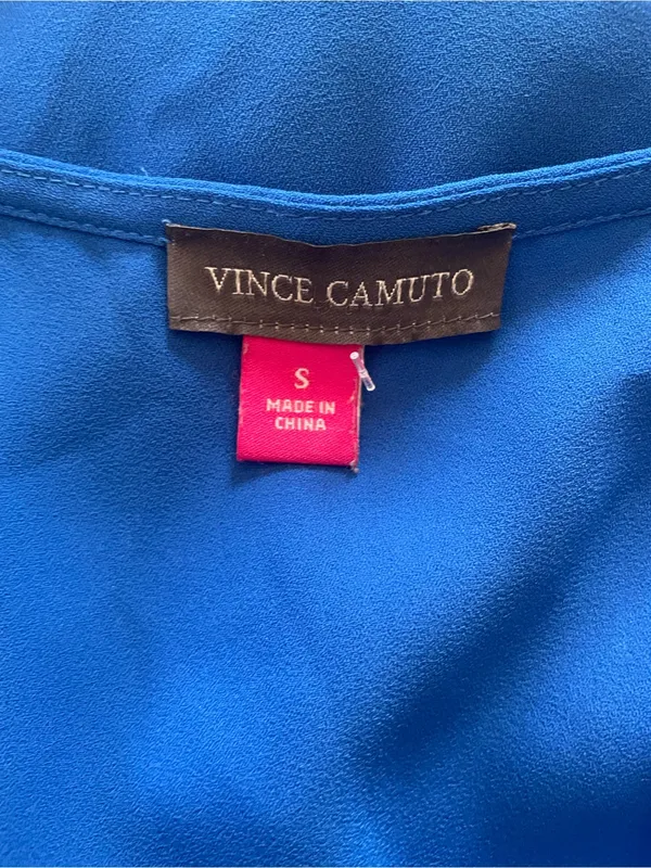 Vince‎ Camuto Cobalt Flutter-Sleeve V-Neck Blouse - Image 3