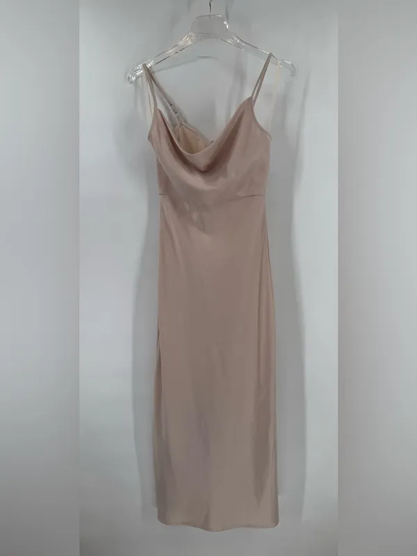 BHLDN Cali Satin Charmeuse Midi Dress in "Oyster" Size 0 - Image 4