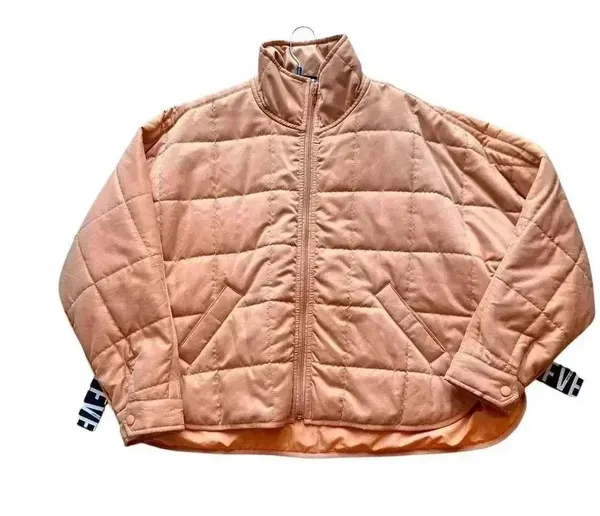 Emory park Quilted bomber jacket cozy & soft relaxed fit Sz S oversized look - Image 3