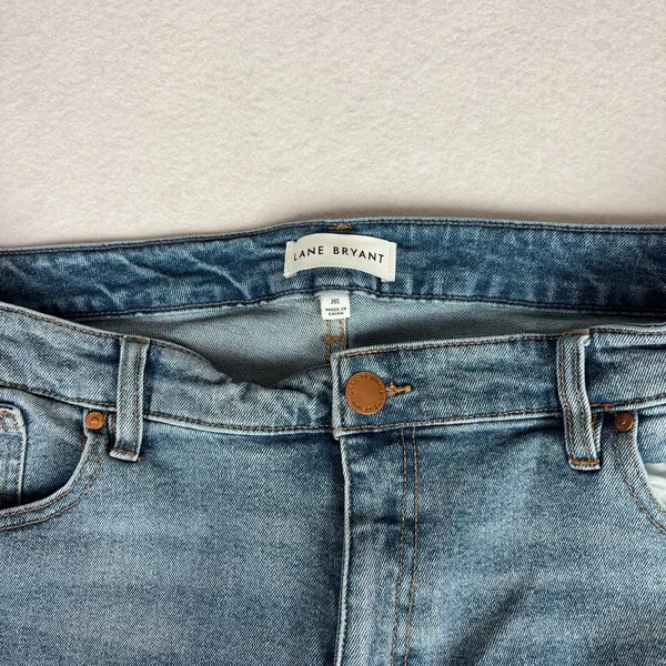 Lane Bryant Signature Fit Mid-Rise Flare Jean Women's 20S Blue Distressed Casual - Image 3