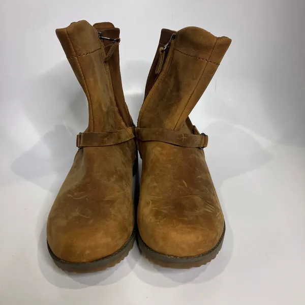 Eddie Bauer cognac leather boots women's size 11 casual cottagecore‎ neutral - Image 2