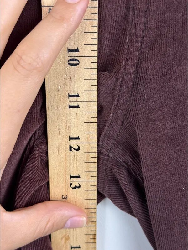 Free People Just Float On Corduroy Flare Pants Plum Size 30 Raw Hem Boho - Image 10