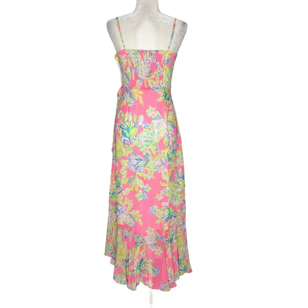 NWOT Lilly Pulitzer 4 Anni Maxi Wrap Long Dress Squeeze The Day Pink Fit & Flare - Image 7
