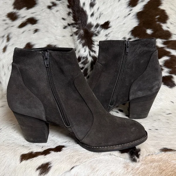 Paul Green Grey Suede Booties‎ Size 5.5 B15 - Image 7