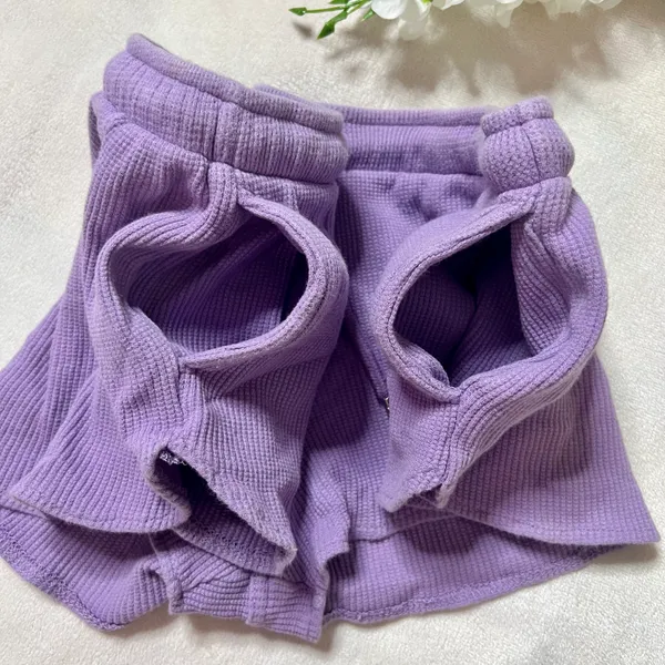 Boutique Purple Waffle Knit Shorts - Image 2