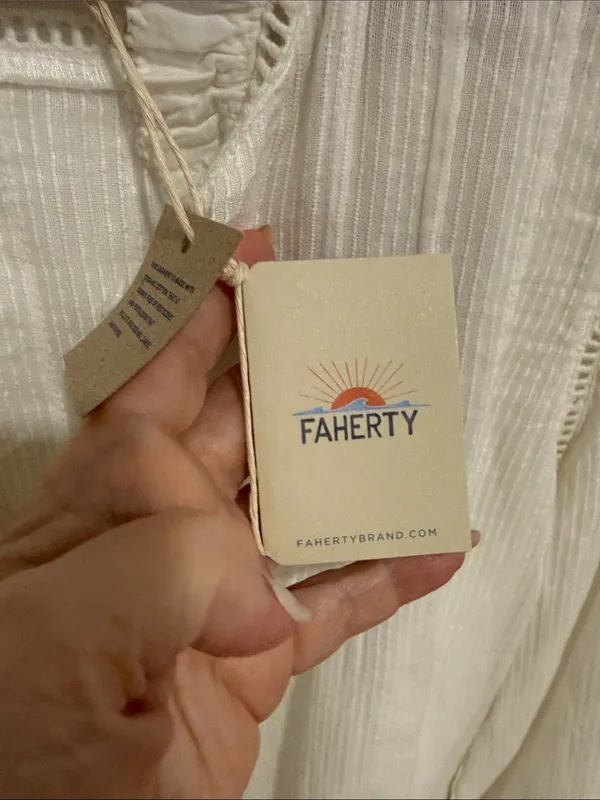Faherty Ivory Ruffled Button-Front Blouse - Image 6