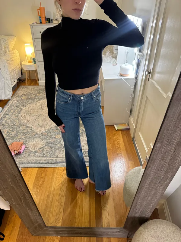 Wilfred Aritzia Ribbed Cropped Mock Neck Long Sleeve - Image 2