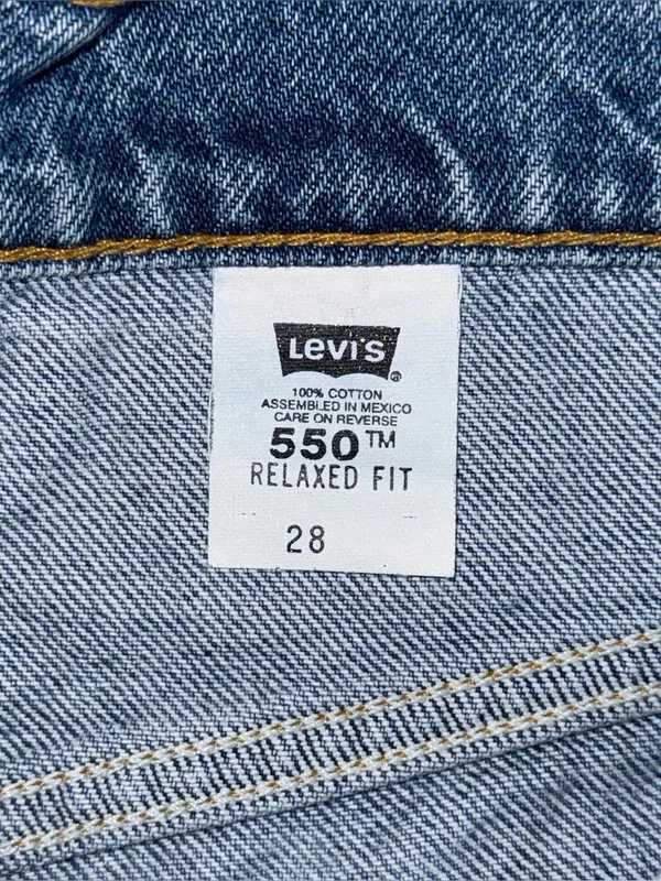 VTG 90s Levi’s 550 Relaxed Denim Shorts Orange Tab Distressed 26 (tag 28) Jorts - Image 7