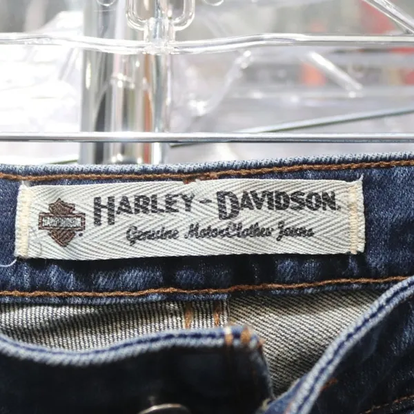Harley Davidson Blue Straight Leg Jeans Mid Rise Denim Sz 8 - Image 6