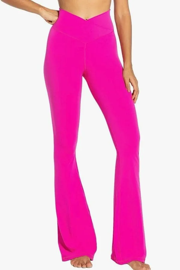 NWOT Sunzel Flare Leggings Crossover Yoga Pants Tummy Control High-Waisted ~ XL - Image 4