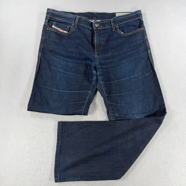 Y2k Diesel Industry Womens Dark Wash Stretch Straight Leg Jeans Size 33 x 32 - Image 2