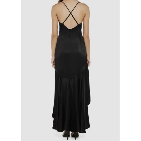 Women’s Bardot Arella Dress Asymmetrical High Low Open Back V Neck Black 8 M - Image 2