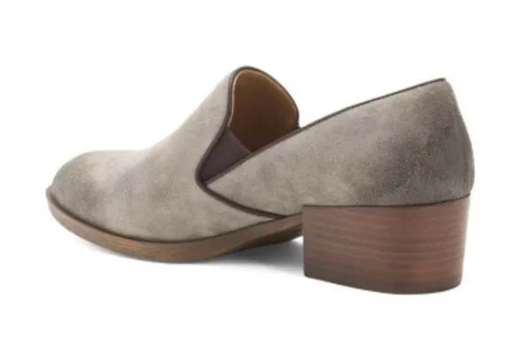 Sofft Velina Heeled Loafers Booties Grey Suede Size 7 NEW - Image 3