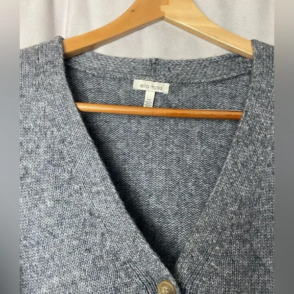 Ella Moss Boyfriend academia Cozy Sweater cottagecore gray Women's Cardigan L - Image 2