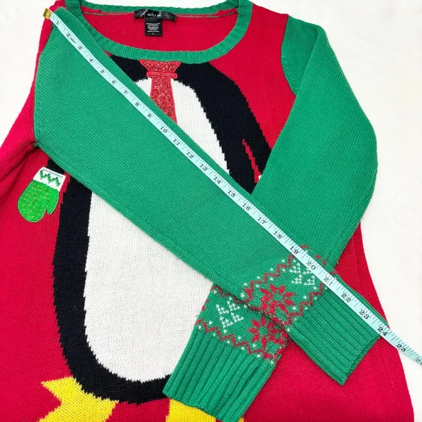 UNITED STATES SWEATERS Penguin Holiday Christmas Xmas‎ Tunic Sweater Women L - Image 7