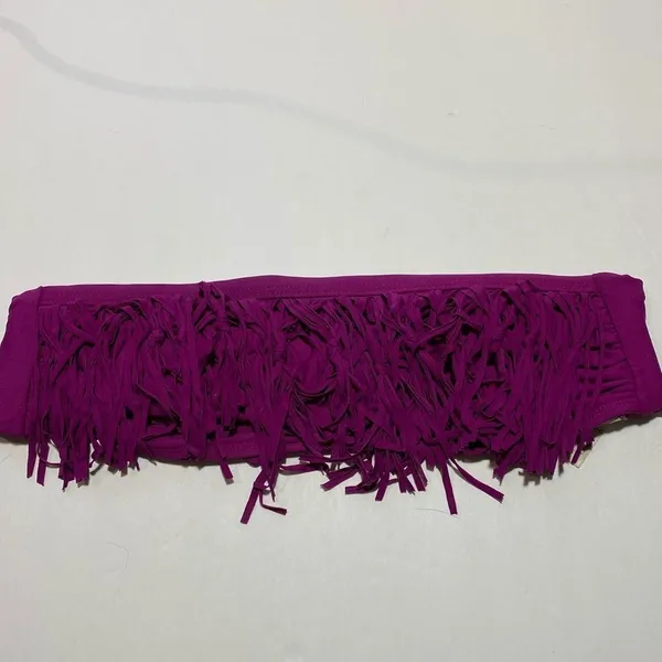 L*Space Fringe‎ Bandeau Bikini Top Fuschia - Image 8