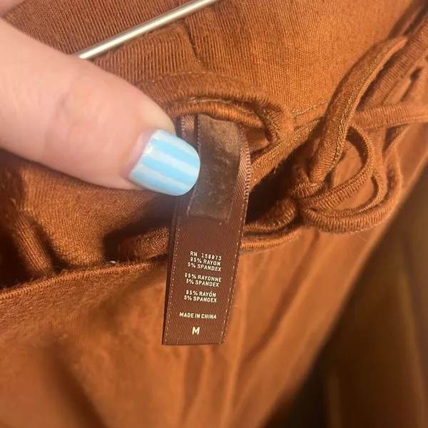✨SKIMS Sleep Jasper Drawstring Wide Leg Loungewear Burnt Orange Sz Med Pants✨ - Image 5