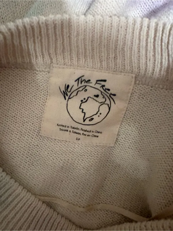 Free People Tie-Dye Crewneck Sweater - Mint & White in 100% cotton - Image 5