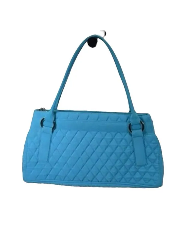 Vera Bradley Quilted Blue Shoulder Bag One Size Green Interior - Image 6