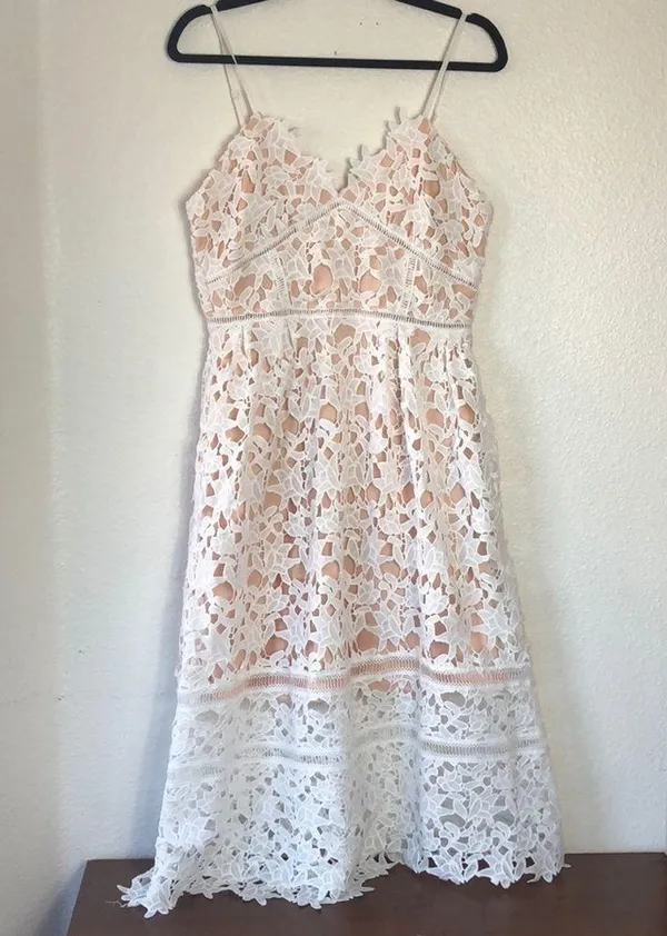 Gorgeous dress lace laser cut cottage core formal dress wedding guest spring - Image 2