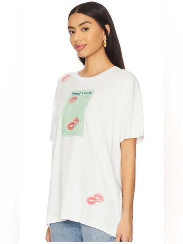 NWT Daydreamer Guest Check Tee “Lose my Number 💋” Oversized Large - Image 4