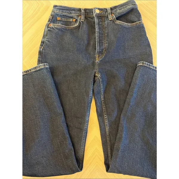 RE/DONE Dark Wash 70S Bootcut Jeans Button Fly Size 29 - Image 2