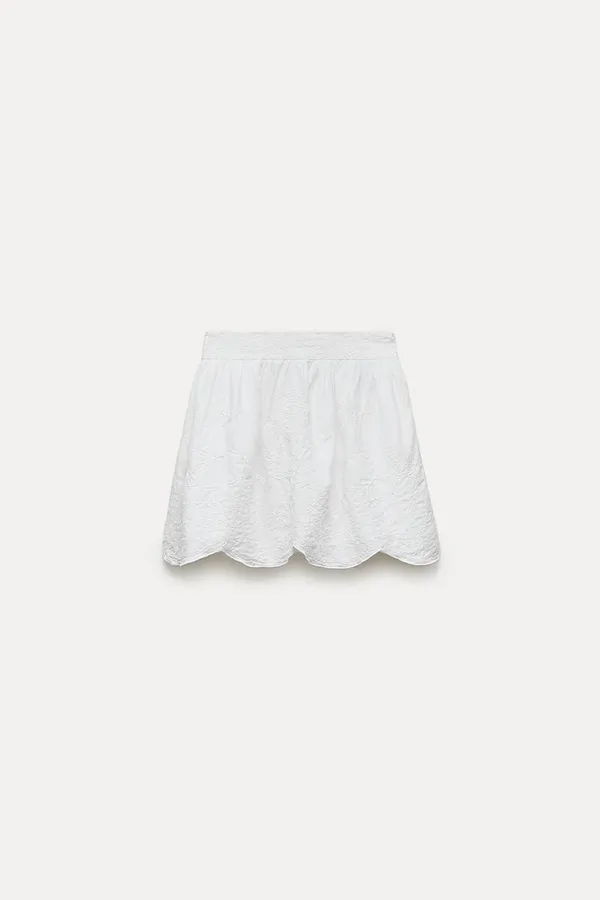 ZARA NWT white EMBROIDERED MINI SKIRT ZW COLLECTION. Size large - Image 5